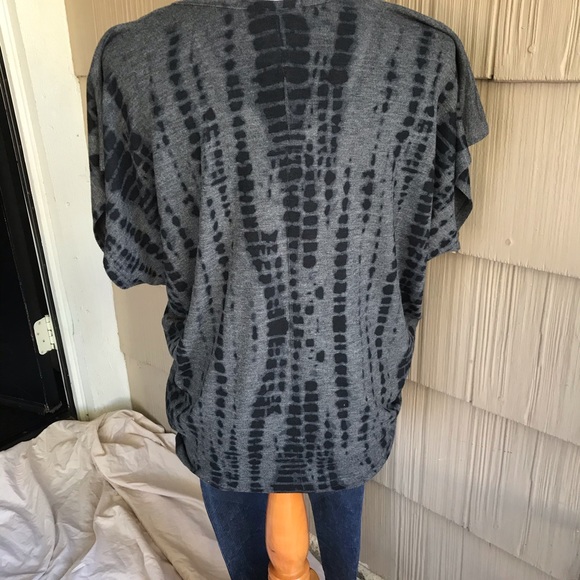 *SIZES ADDED*NWT Enti grey&black tiedye dolman tee - Picture 2 of 2